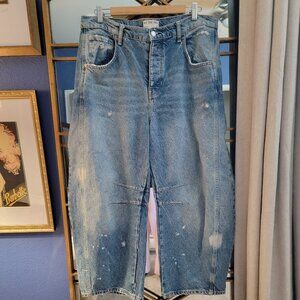 Free People We The Free Good Luck Mid-Rise Barrel Jeans